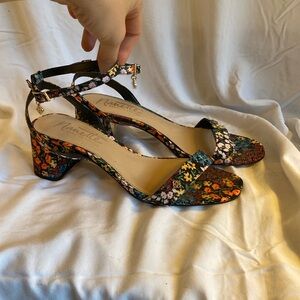 Floral heeled sandals